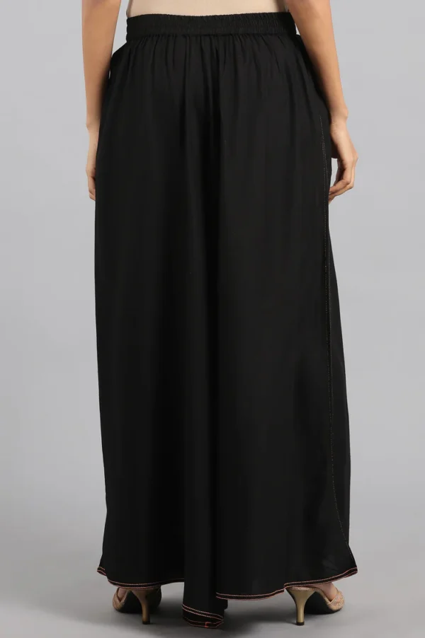 Black Solid Pleated Pants - Image 3