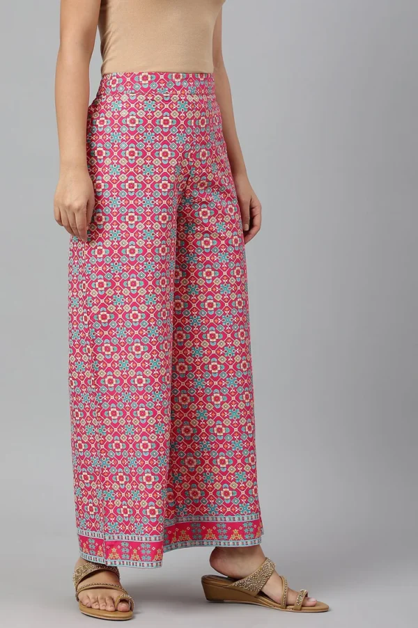 Bright Pink Printed Parallel Pants - Image 5