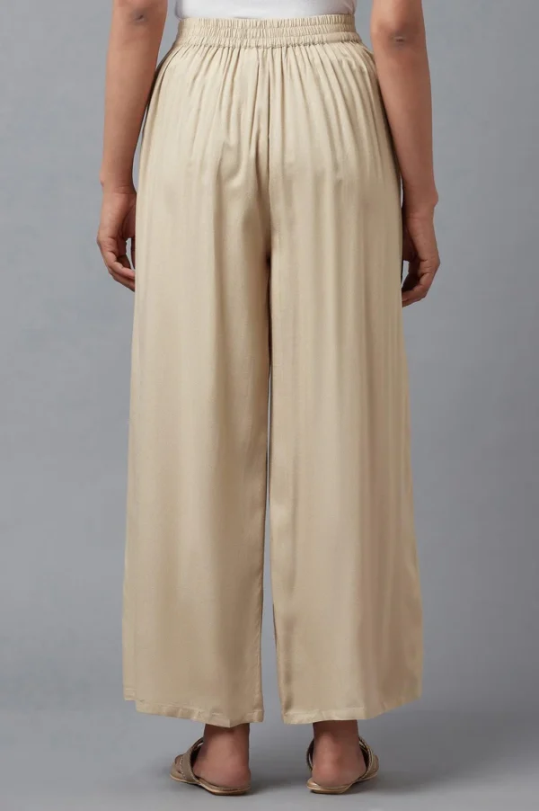 Beige Straight Silhouette Flared Pants - Image 6