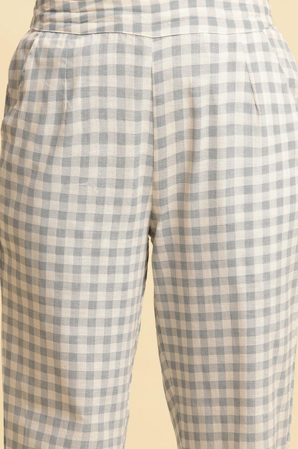 Blue And White Checker Straight Pants - Image 5